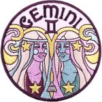 Uijokdef 1 PCS Gemini Embroidered Patch Iron On or Sew On Embroidered Constellation Patch (3.15 inch) - Gemini Canvas for men
