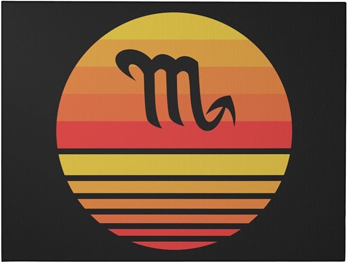 QIZYOQA Zodiac Sign Scorpio Symbol Canvas Wall Art 12x16 Inch Unframe Canvas Print Wall Art Decor For Home Living Room Bedroom Bathroom - Scorpio Canvas for men