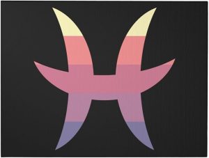 QIZYOQA Zodiac Sign Pisces Symbol Canvas Wall Art 12x16 Inch Unframe Canvas Print Wall Art Decor For Home Living Room Bedroom Bathroom - Pisces Canvas for men