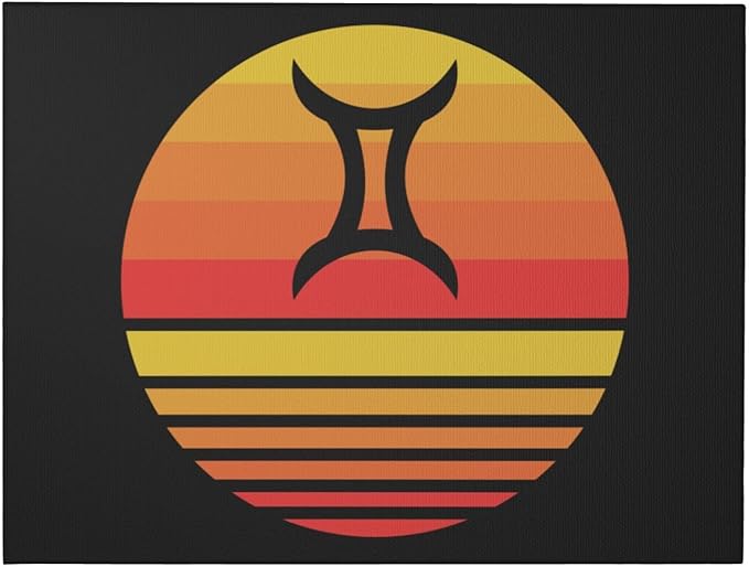 QIZYOQA Zodiac Sign Gemini Symbol Canvas Wall Art 12x16 Inch Unframe Canvas Print Wall Art Decor For Home Living Room Bedroom Bathroom - Gemini Canvas for men