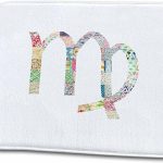 3dRose Bathroom Bath Rug Mat - Virgo Symbol Colorful Girly Design - Pastel Horoscope Zodiac Sign Astrology - Virgo Car Floor Mat for men