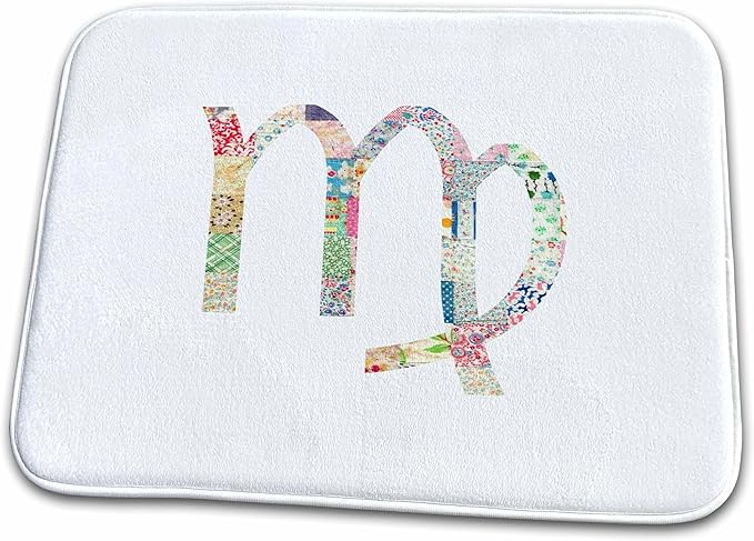 3dRose Bathroom Bath Rug Mat - Virgo Symbol Colorful Girly Design - Pastel Horoscope Zodiac Sign Astrology - Virgo Car Floor Mat for men