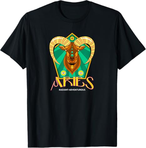 Aries Zodiac Sign (Astrological Star Signs) T-Shirt - Aries T-Shirt for men