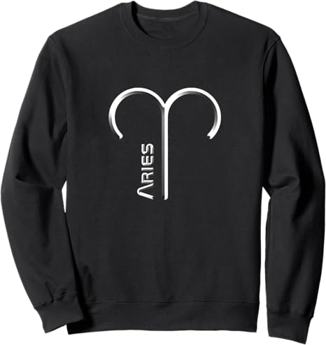 Minimalist logo of the ARIES zodiac sign. Sweatshirt - Aries Sweatshirt for men