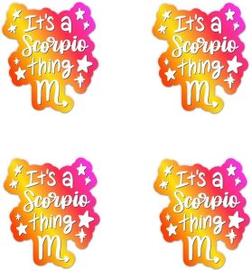Pack of 4-3 Inch Stickers - Scorpio Zodiac Sign Sticker - Laptop Sticker - Waterproof Vinyl for Car Phone Water Bottle - Scorpio Decal - Sticker Graphic Decal - Scorpio Sticker for men