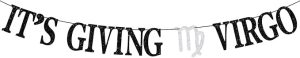 It's Giving Virgo Banner, Big Virgo Energy, Virgo Season, 12 Zodiac Horoscope Constellation Birthday Party Decorations Supplies - Virgo Poster for men