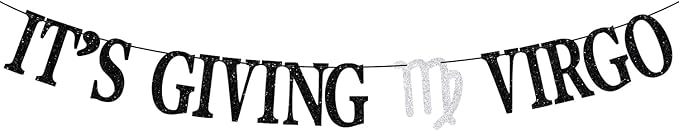 It's Giving Virgo Banner, Big Virgo Energy, Virgo Season, 12 Zodiac Horoscope Constellation Birthday Party Decorations Supplies - Virgo Poster for men