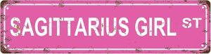 SAGITTARIUS GIRL Zodiac Sign Star Sign Vintage Metal Tin Sign, Street Sign, Home Decor, Room Decor, Wall Decor, Bathroom Decor, Bar Decor, Cafe Decor, Garage Decor, 16 x 4 Inch - Sagittarius Home Decor for men