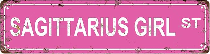 SAGITTARIUS GIRL Zodiac Sign Star Sign Vintage Metal Tin Sign, Street Sign, Home Decor, Room Decor, Wall Decor, Bathroom Decor, Bar Decor, Cafe Decor, Garage Decor, 16 x 4 Inch - Sagittarius Home Decor for men