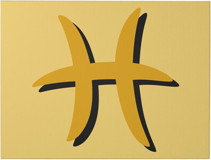 QIZYOQA Zodiac Sign Pisces Symbol Canvas Wall Art 12x16 Inch Unframe Canvas Print Wall Art Decor For Home Living Room Bedroom Bathroom - Pisces Canvas for men