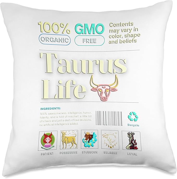 Zodiac sign Taurus Throw Pillow - Taurus Pillow for men