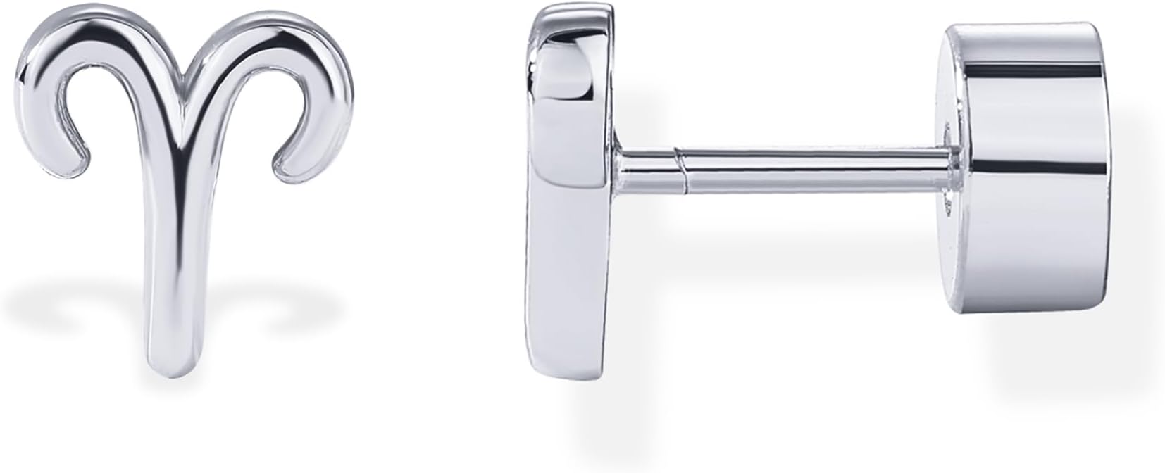 14K Gold Plated 925 Sterling Silver Posts Zodiac Sign Flat Back Earring Studs | Birthday Gift for Women | Astrology Earring Pair - Aries Ring for men