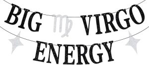 Big Virgo Energy Banner, Virgo Birthday Graland, Virgo Season, Horoscope Astrology Decorations, 12 Constellation Zodiac Birthday Party Decorations - Virgo Poster for men