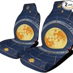 Car Seat Cover 2 PCS for Women Men Moon Phase Sun Zodiac Mystic Astrology Front Seat Covers for Car Automotive Seat Covers Auto Front Seat Protector Cover Fits for Vehicle SUV Sedan Truck - Aquarius Car Seat Cover for men