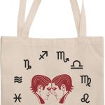 Gemini Zodiac Sign, Astrology, May or June Birthday, 12oz Canvas Tote Bag - Gemini Canvas for men