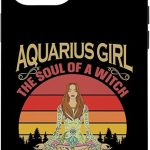 iPhone 14 Plus Aquarius Girl Zodiac Star Sign Meditation Yoga Vintage Case - Aquarius Phone Case for men
