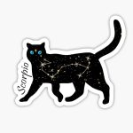 Scorpio Cat Zodiac Sticker Decal, 5 inches | Water Proof | for car Bumper, Notebook, tumblers Sticker - Scorpio Sticker for men