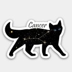 Cancer Cat Zodiac Sticker Decal, 5 inches | Water Proof | for car Bumper, Notebook, tumblers Sticker - Cancer Car Accessories for men