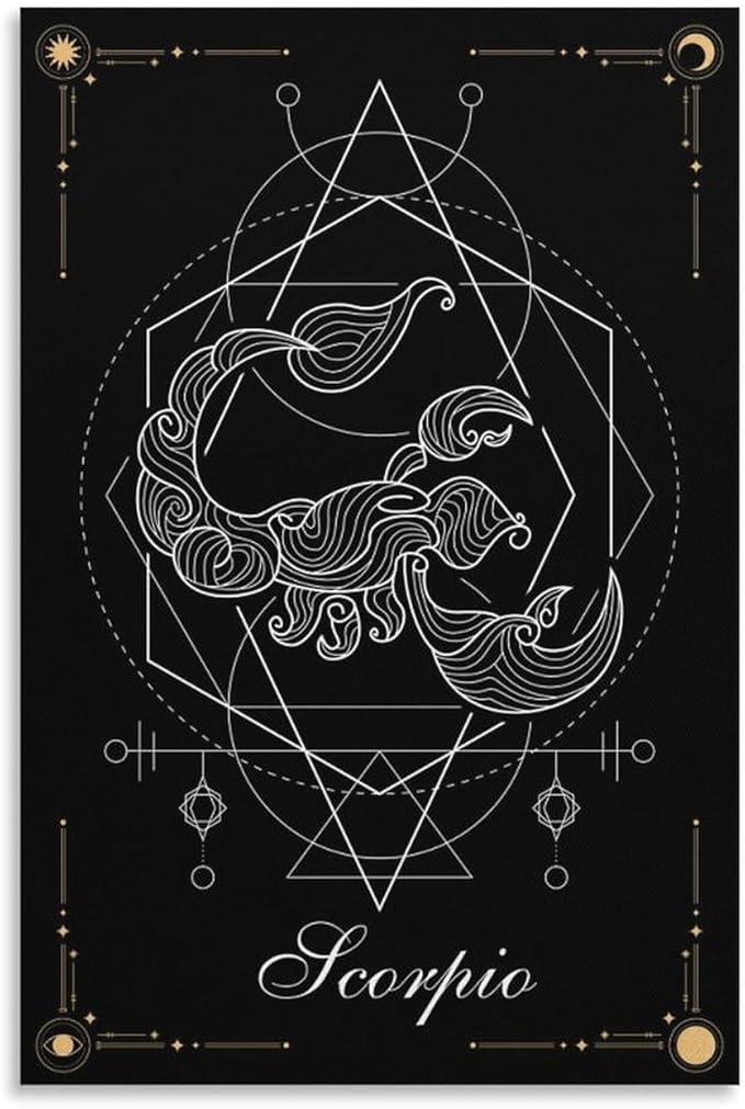 BAOCT The Scorpio Constellation Canvas Art Poster And Wall Art Picture Print Modern Family Bedroom Decor Posters Unframed 12x18inch - Scorpio Canvas for men