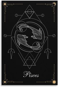 BAOCT The Pisces Constellation Canvas Art Poster And Wall Art Picture Print Modern Family Bedroom Decor Posters Unframed 24x36inch - Pisces Canvas for men