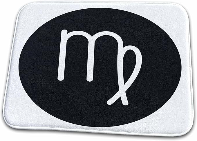 3dRose Bathroom Bath Rug Mat - Virgo, Picture of Horoscope Sign Virgo on Black and White Background Xander Horoscope Images - Virgo Car Floor Mat for men