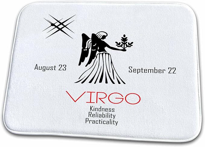 3dRose Bathroom Bath Rug Mat - Zodiac Symbol Virgo on White Background Alexis Design - Zodiac - Virgo Car Floor Mat for men