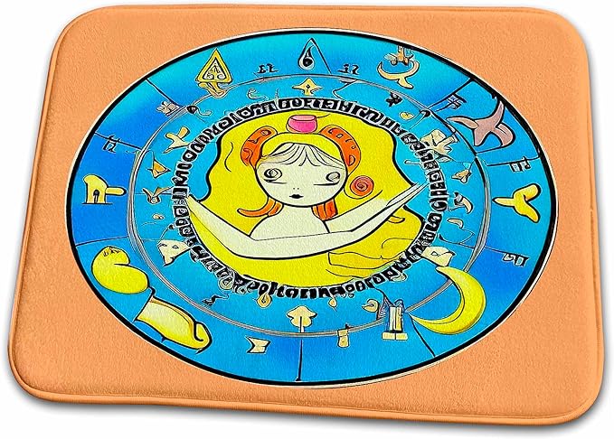 3dRose Bathroom Bath Rug Mat - Zodiac Sign Virgo Or Virgin in Colors Made by Artificial Intelligence Alexis Design - Zodiac - Virgo Car Floor Mat for men