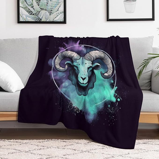 Ultra-Soft Micro Fleece Blanket Cooling Blanket Lightweight Warm Blanket Aries Throw Blanket 30"x40" Cozy Air Conditioning Quilt Large Fleece Throw Blanket for Bed Couch Sofa All Seasons - Aries Blanket for men