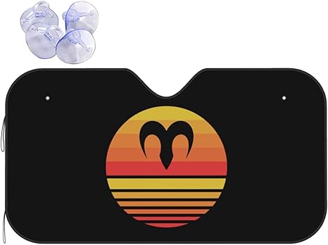 Zodiac Sign Aries Symbol Windshield Sun Shade Car Sun Visor Summer Car Interior Accessories Sun Cover - Aries Car Ornament for men