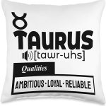 Taurus April May birthday zodiac sign Taurus's men and women Throw Pillow - Taurus Pillow for men
