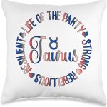 Taurus life of the party strong rebellious resilient funny Throw Pillow - Taurus Pillow for men