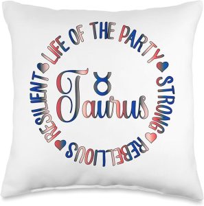 Taurus life of the party strong rebellious resilient funny Throw Pillow - Taurus Pillow for men
