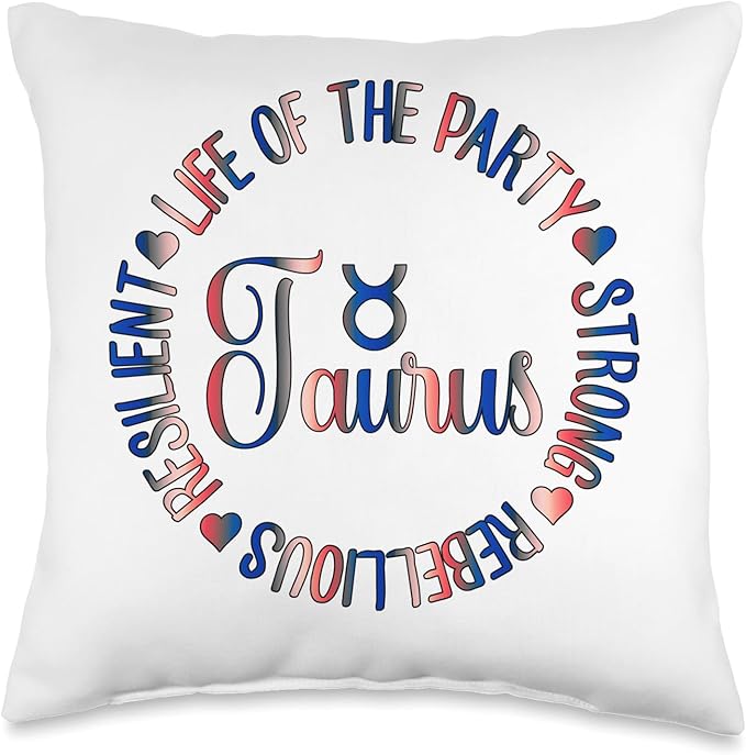 Taurus life of the party strong rebellious resilient funny Throw Pillow - Taurus Pillow for men