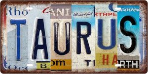 TAURUS - Zodiac Sign Vintage Metal Tin Sign, License Plate, Home Decor, Room Decor, Wall Decor, Bathroom Decor, Bar Decor, Cafe Decor, Garage Decor, 12 x 6 Inch - Taurus Products for men