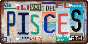 PISCES - Zodiac Sign Vintage Metal Tin Sign, License Plate, Home Decor, Room Decor, Wall Decor, Bathroom Decor, Bar Decor, Cafe Decor, Garage Decor, 12 x 6 Inch - Pisces Canvas for men