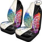 Pehede Car Seat Cover Ink Splash Butterfly Painting Front for Cars, Easy to Install Cover Set, Accessories Auto Trucks Van SUV,2 Packs - Scorpio Car Seat Cover for men