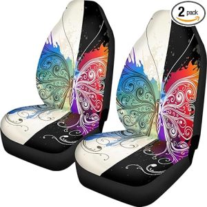 Pehede Car Seat Cover Ink Splash Butterfly Painting Front for Cars, Easy to Install Cover Set, Accessories Auto Trucks Van SUV,2 Packs - Scorpio Car Seat Cover for men