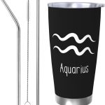 Aquarius Sign Coffee Mug, 20OZ Car Cup Stainless Steel Vacuum Insulated Double Wall Travel Tumbler - Aquarius Mug for men