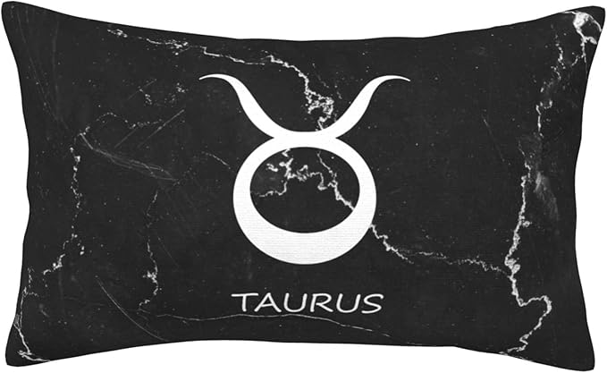 Taurus Sign Pillow Case Double Sided Plush Square Throw Pillow Cover, for Sofa Bedroom Livingroom Decoration 20"x30" - Taurus Pillow for men