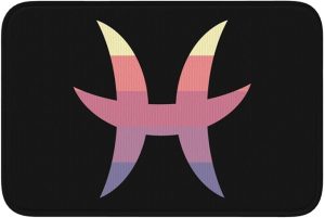 Zodiac Sign Pisces Symbol Bathroom Rugs 24 X 16 Inches Absorbent Non Slip Door Mats Bath Mat Home Decor - Pisces Home Decor for men