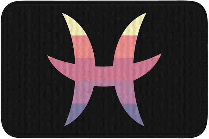 Zodiac Sign Pisces Symbol Bathroom Rugs 24 X 16 Inches Absorbent Non Slip Door Mats Bath Mat Home Decor - Pisces Home Decor for men