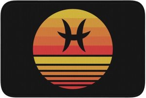 Zodiac Sign Pisces Symbol Bathroom Rugs 24 X 16 Inches Absorbent Non Slip Door Mats Bath Mat Home Decor - Pisces Home Decor for men