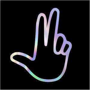 Hand Wave Sign Decal Car Side Mirror Sticker, 3.99''x 3.27" Wave Finger Sign Decal Vinyl Sticker for Car, Truck, SUV, Wall, Window, Laptop - Scorpio Sticker for men