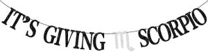 It's Giving Scorpio Banner, Big Scorpio Energy, Scorpio Season, 12 Zodiac Birthday Party Decorations Supplies - Scorpio Canvas for men