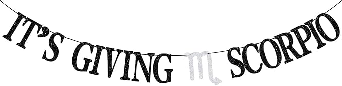 It's Giving Scorpio Banner, Big Scorpio Energy, Scorpio Season, 12 Zodiac Birthday Party Decorations Supplies - Scorpio Canvas for men