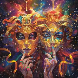 Zodiac Sign Gemini with Golden Mask DIY 5D Diamond Paint Kits for Adults Easy for Beginner Round Full Drill Diamond Art Painting Gems Cross Stitch Mosaic Craft for Home Decor 14x14inch（1） - Gemini Canvas for men