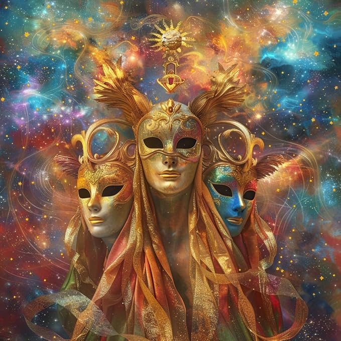 Zodiac Sign Gemini Shining Mask DIY 5D Diamond Paint Kits for Adults Easy for Beginner Round Full Drill Diamond Art Painting Gems Cross Stitch Mosaic Craft for Home Decor 14x14inch(4) - Gemini Canvas for men