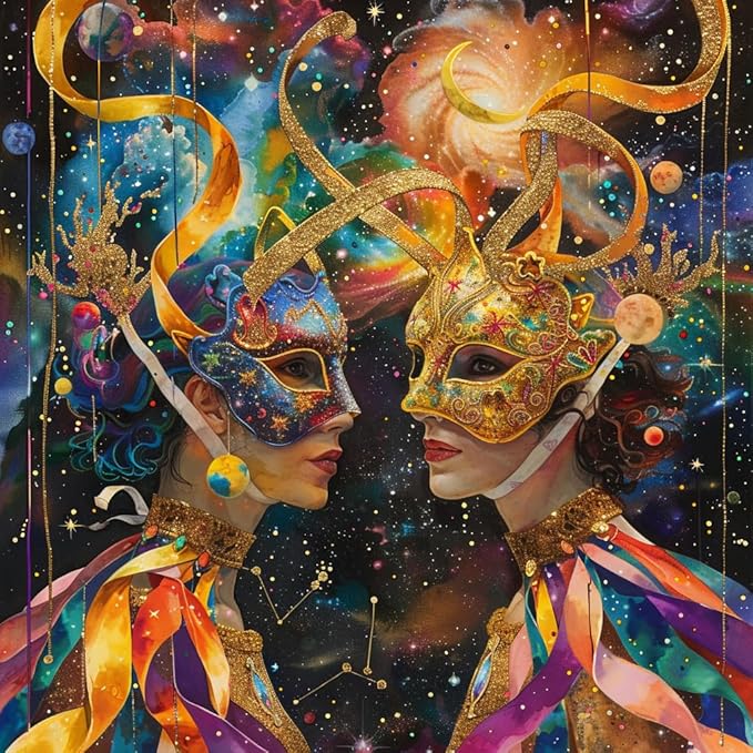 Zodiac Sign Gemini DIY 5D Diamond Paint Kits for Adults Easy for Beginner Round Full Drill Diamond Art Painting Gems Cross Stitch Mosaic Craft for Home Decor 14x14inch(3) - Gemini Canvas for men