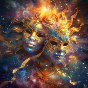 Zodiac Sign of Gemini with Masks DIY 5D Diamond Paint Kits for Adults Easy for Beginner Round Full Drill Diamond Art Painting Gems Cross Stitch Mosaic Craft for Home Decor 14x14inch(2) - Gemini Canvas for men
