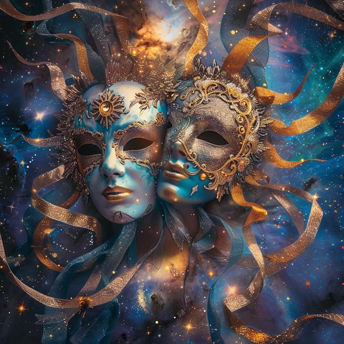 Zodiac Sign of Gemini with Masks DIY 5D Diamond Paint Kits for Adults Easy for Beginner Round Full Drill Diamond Art Painting Gems Cross Stitch Mosaic Craft for Home Decor 16x16inch(4) - Gemini Canvas for men